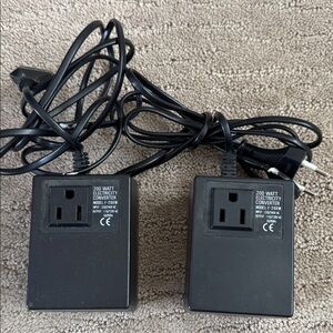 Black 200W Electricity Converter Adapter - Pair